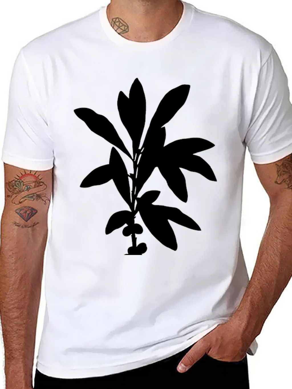 Botanical Silhouette Black T-Shirt product image 7