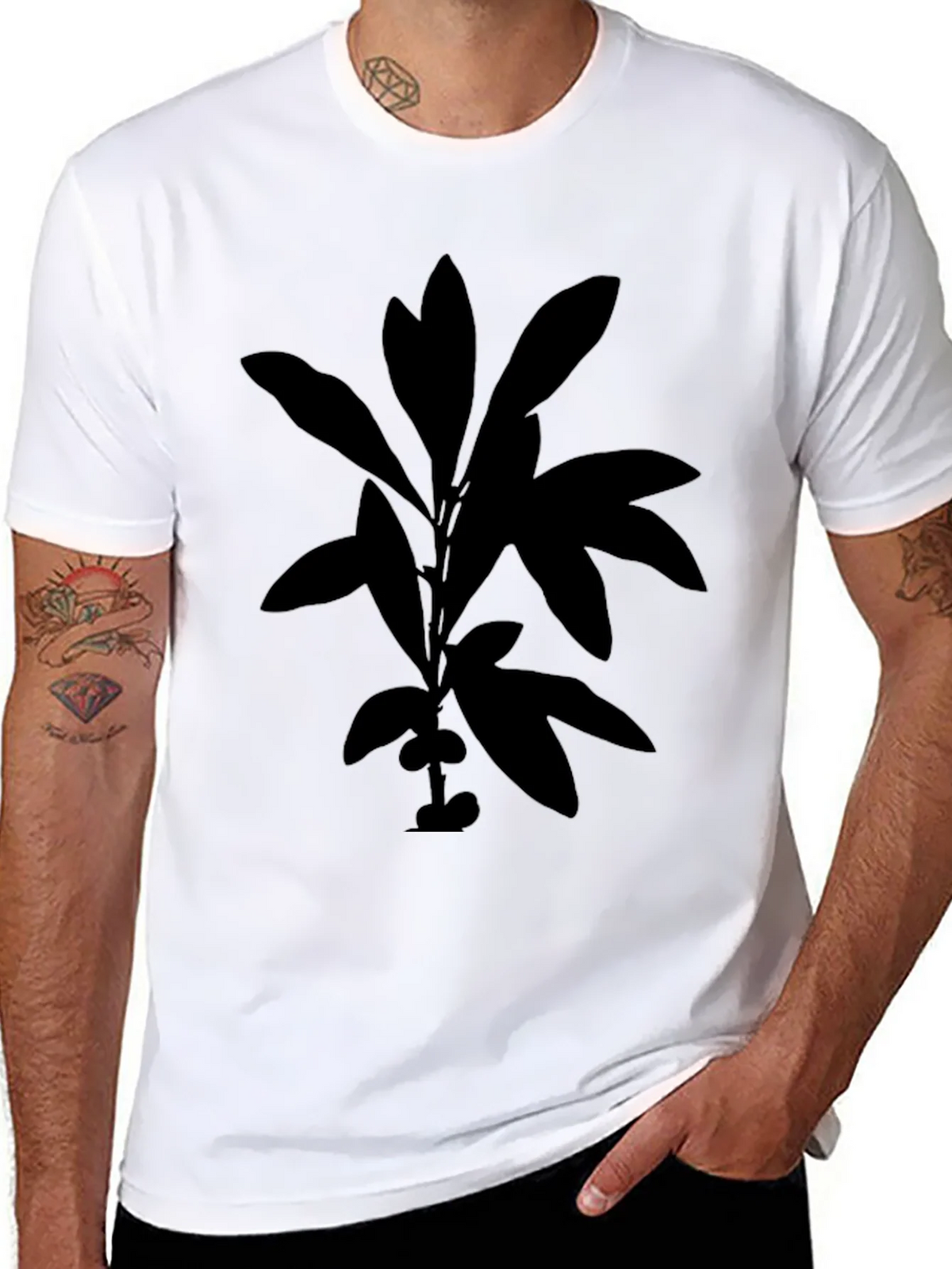 Botanical Silhouette Black T-Shirt product image 7