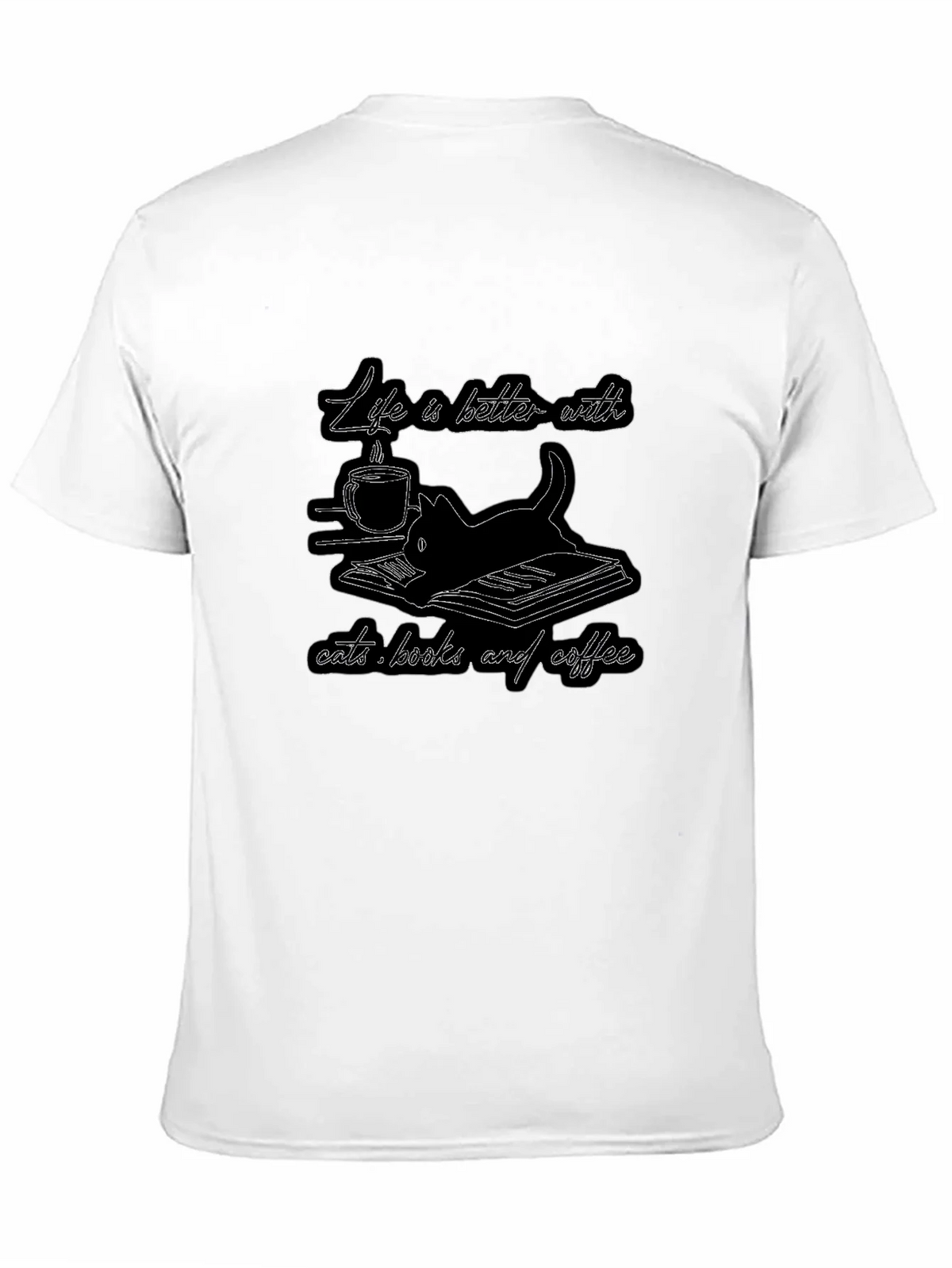 Life is Better with Cats Books and Coffee T-Shirt product image 10