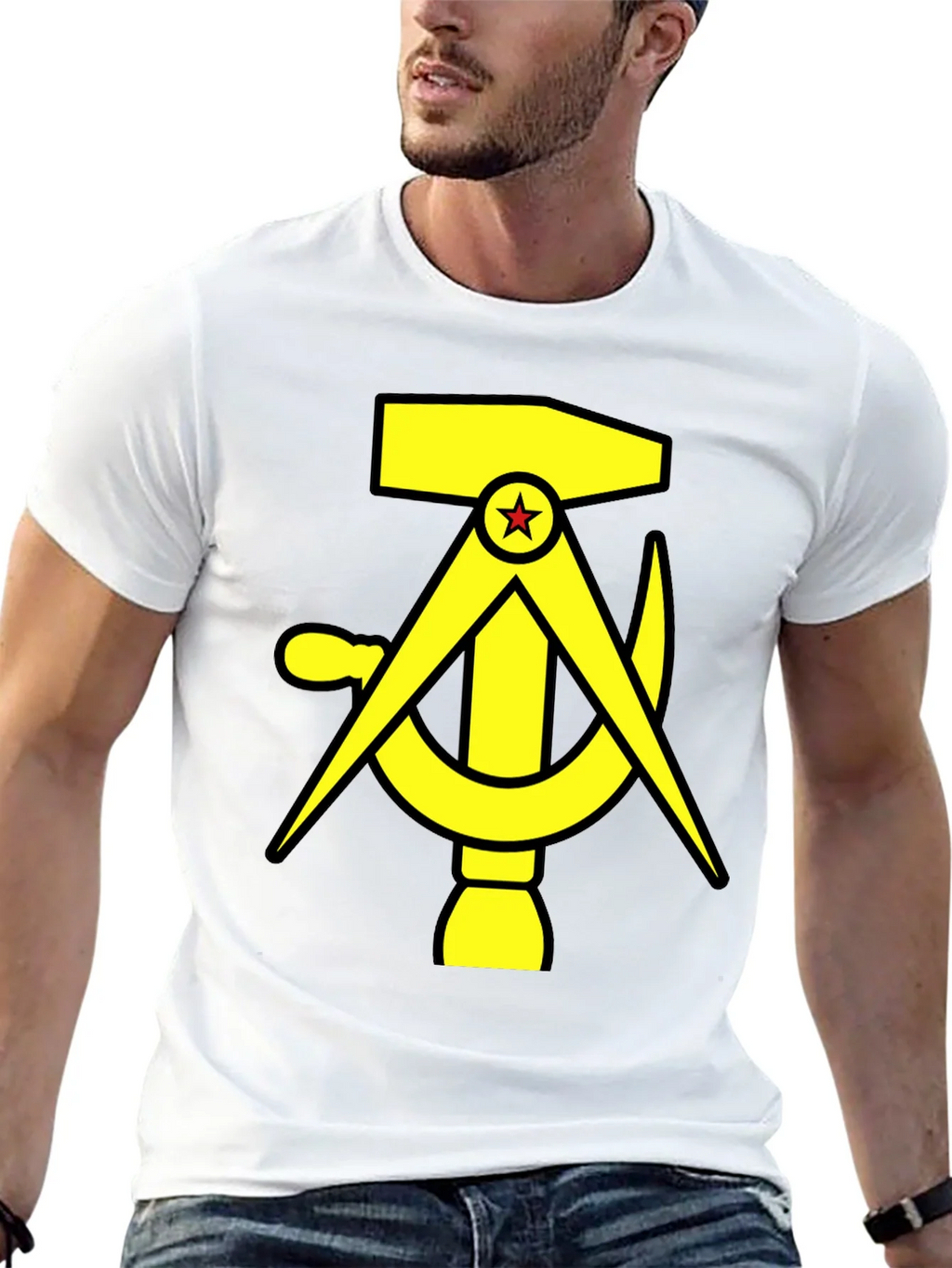 Hammer Compass and Sickle Black T-Shirt product image 12