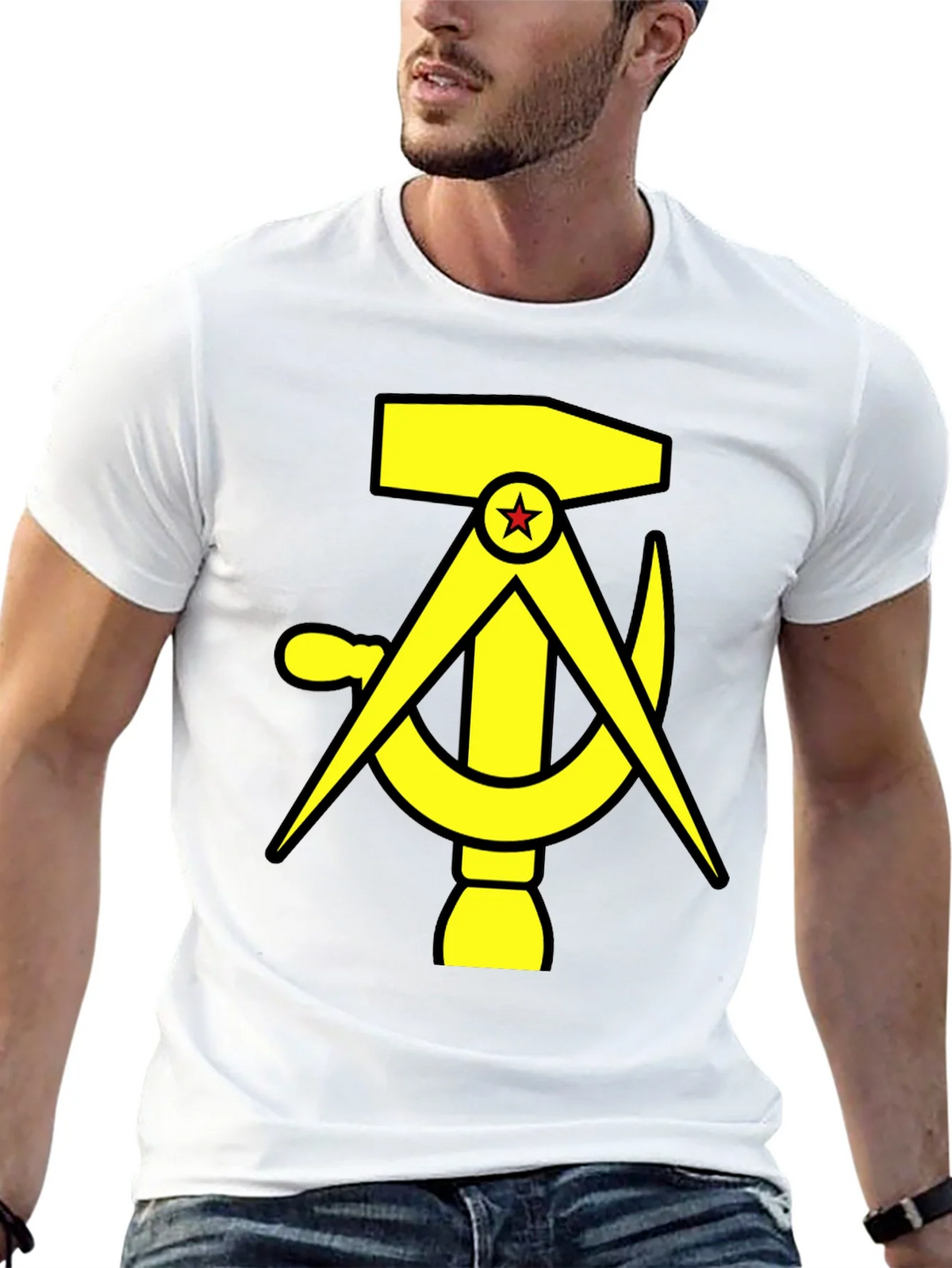 Hammer Compass and Sickle Black T-Shirt product image 12