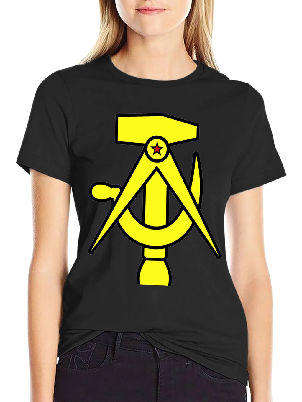 Hammer Compass and Sickle Black T-Shirt product image 2