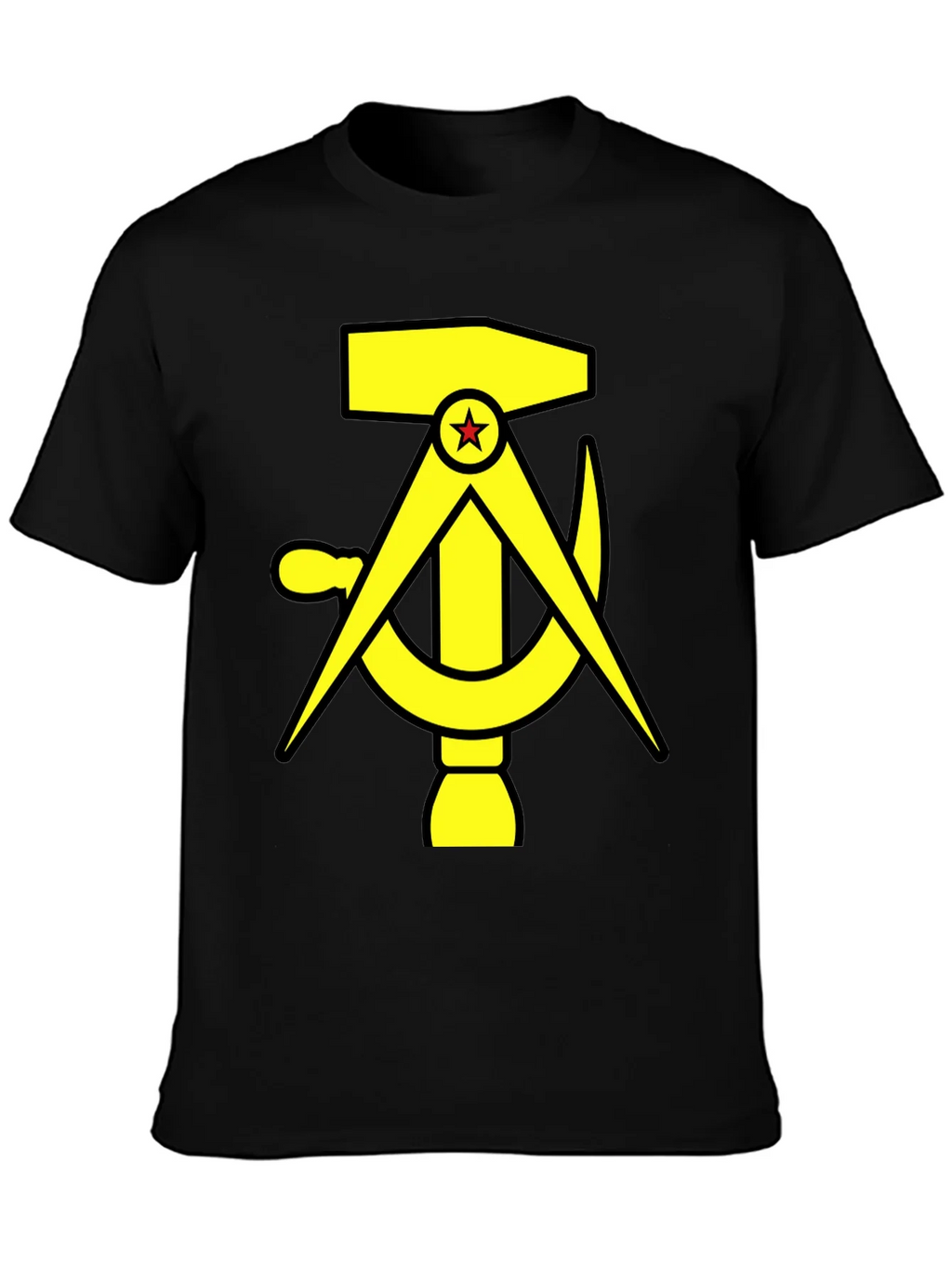 Hammer Compass and Sickle Black T-Shirt product image 3
