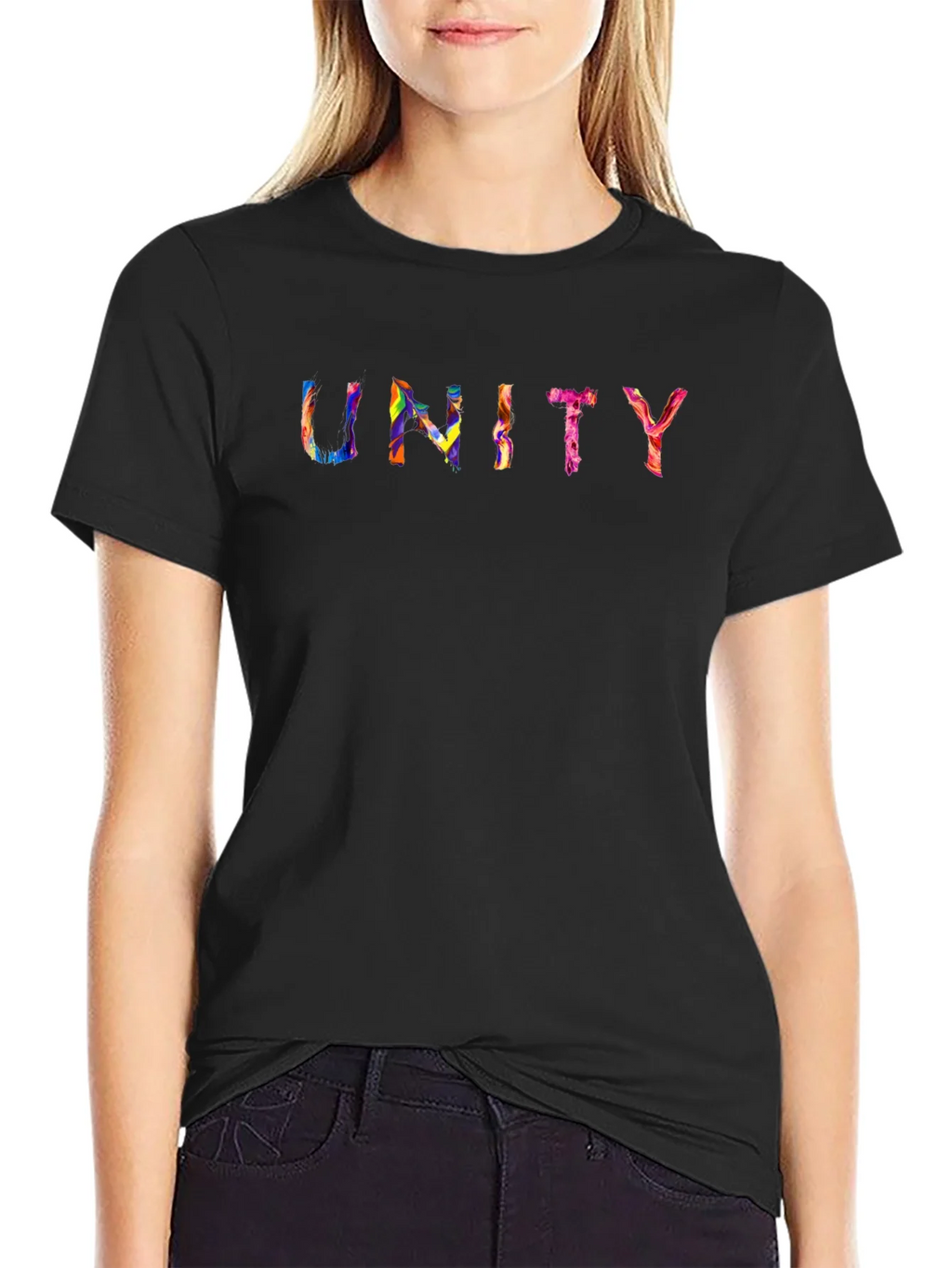 Unity Rainbow Graphic Black T-Shirt product image 2