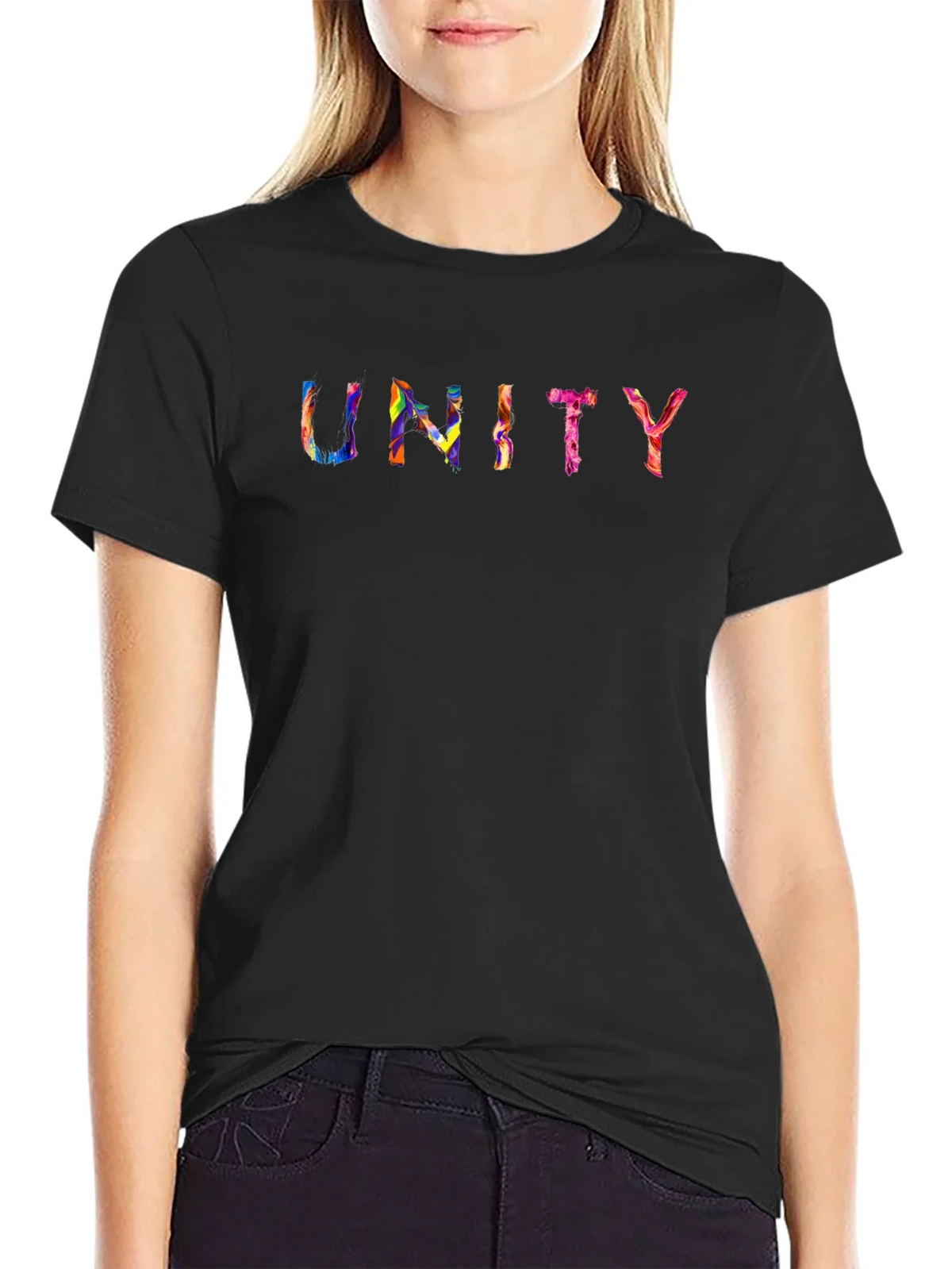 Unity Rainbow Graphic Black T-Shirt product image 2