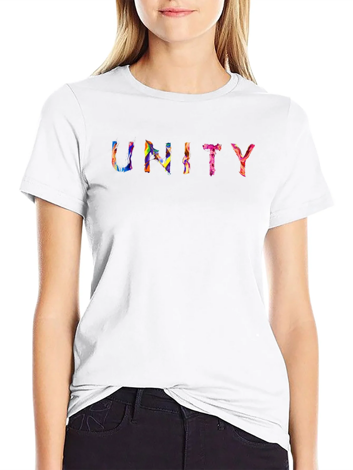 Unity Rainbow Graphic Black T-Shirt product image 8