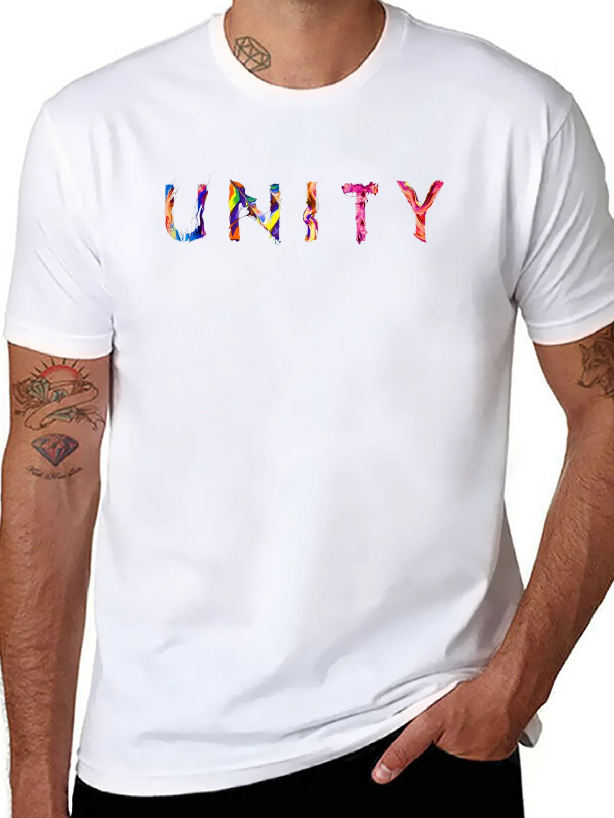 Unity Rainbow Graphic Black T-Shirt product image 7