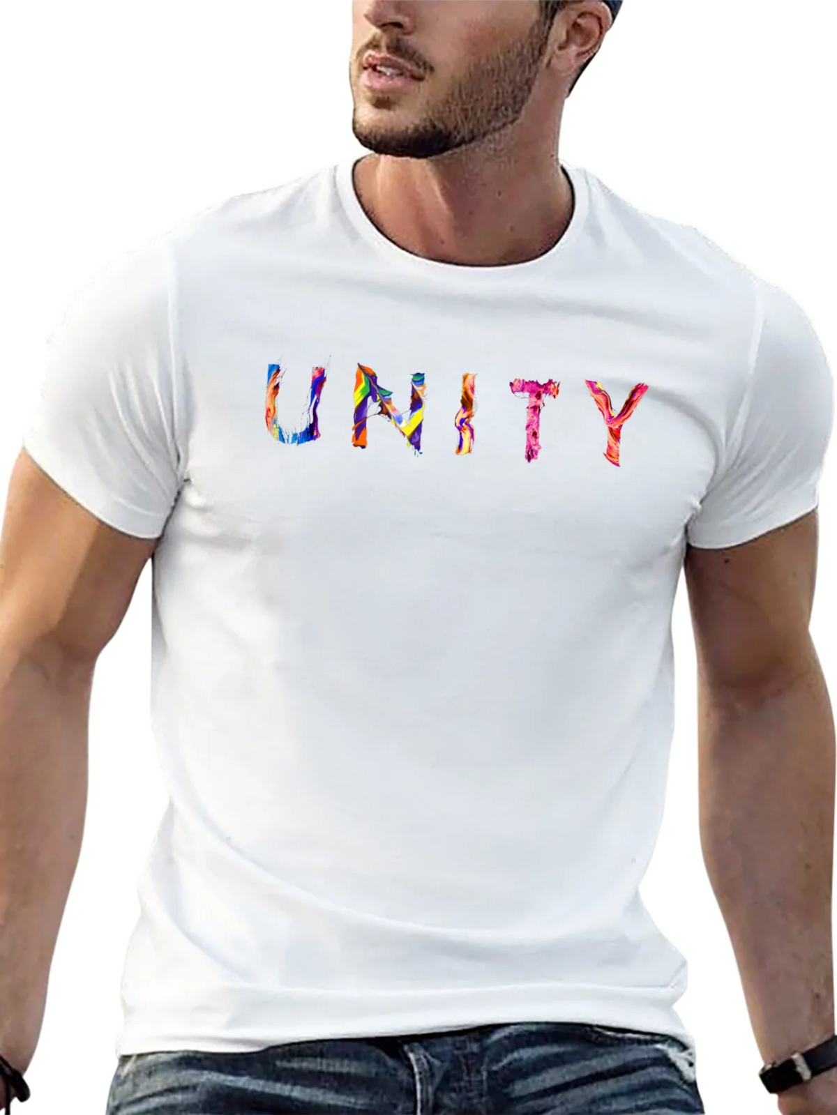 Unity Rainbow Graphic Black T-Shirt product image 12