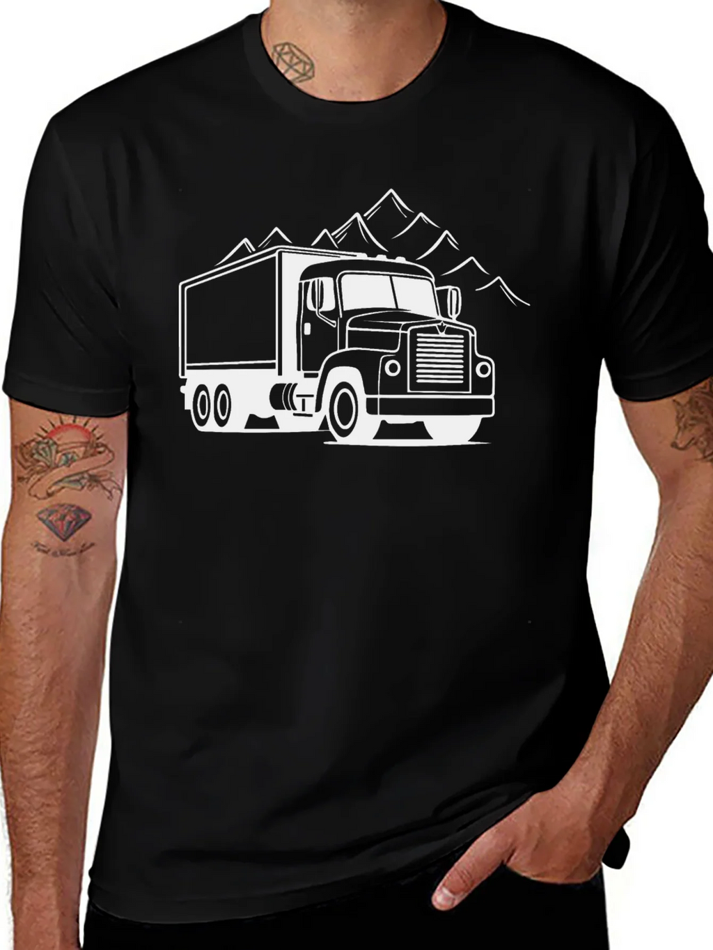 Truck and Mountain Graphic Tee - Black product image 1