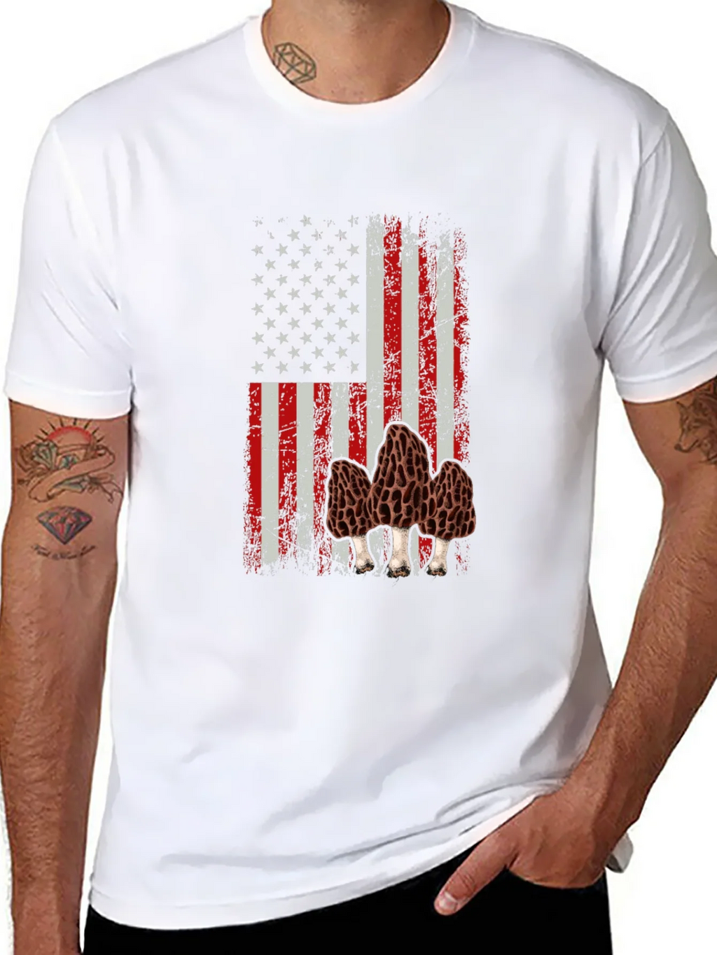 American Flag Morel Mushroom Graphic T-Shirt product image 7