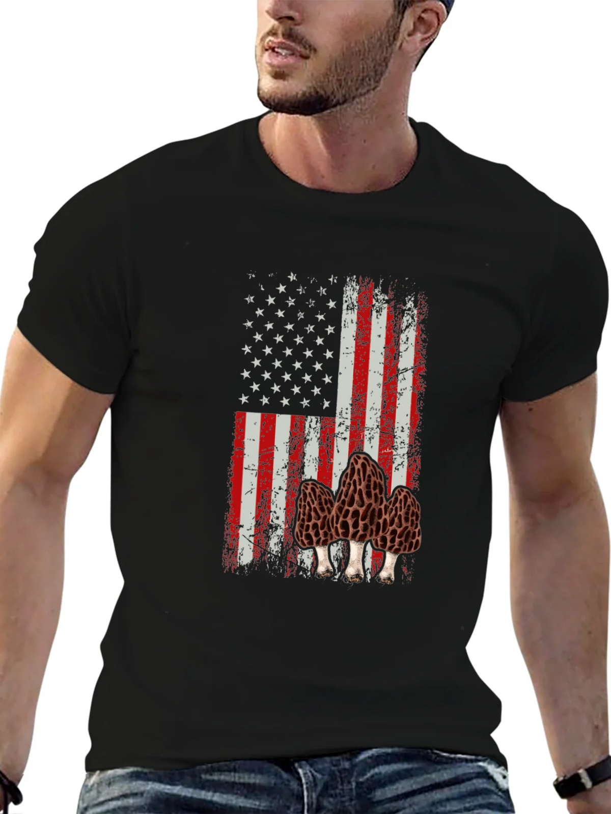 American Flag Morel Mushroom Graphic T-Shirt product image 6