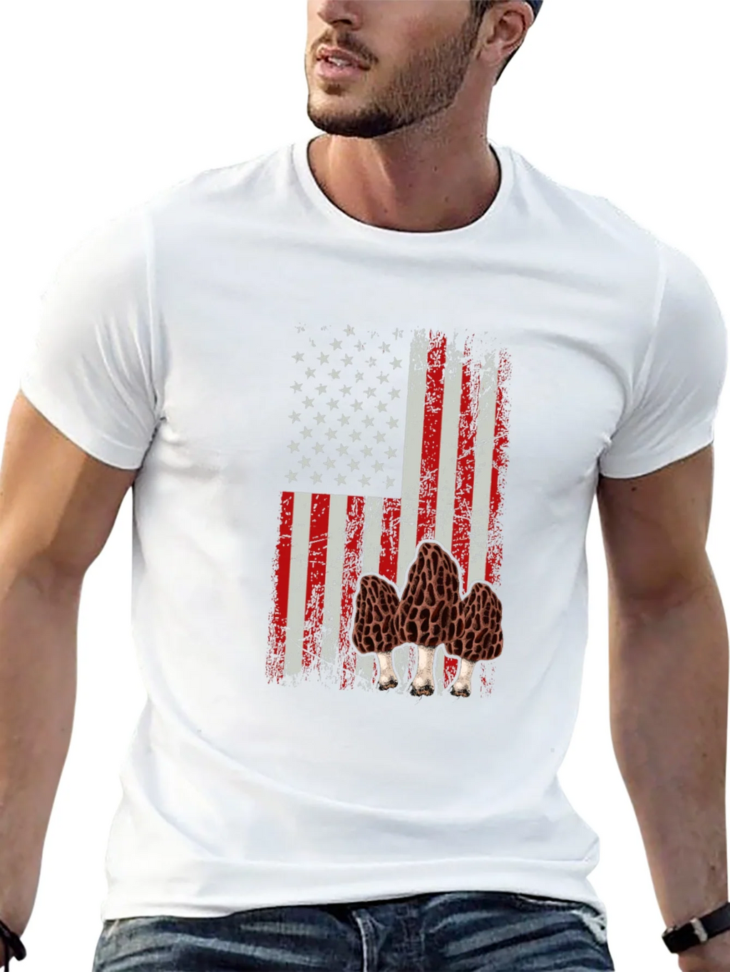American Flag Morel Mushroom Graphic T-Shirt product image 12