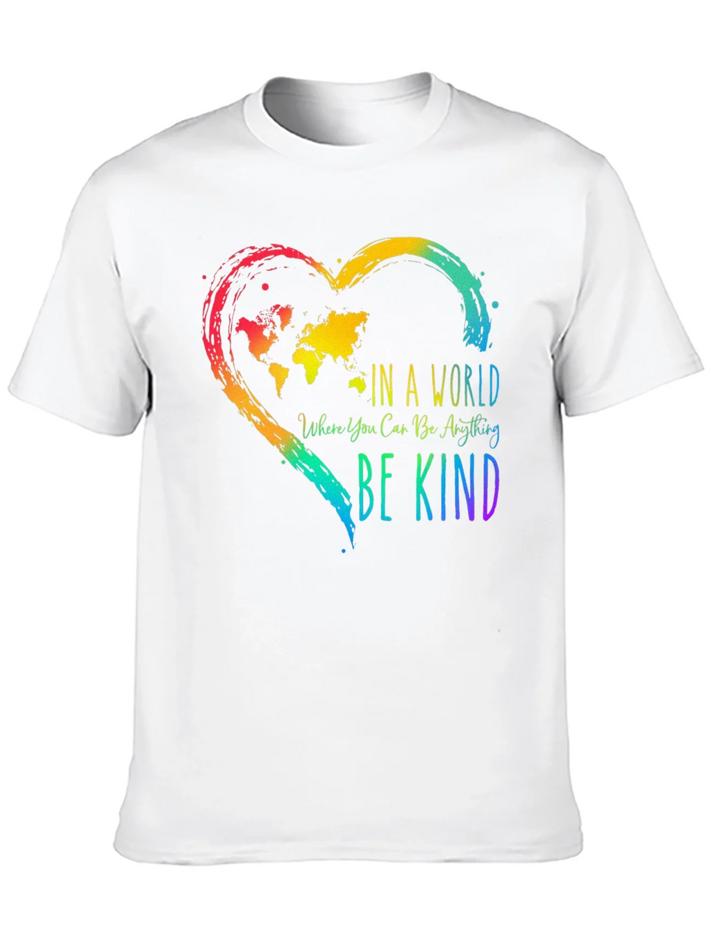 Be Kind World Map Heart T-Shirt - Kindness Matters product image 9
