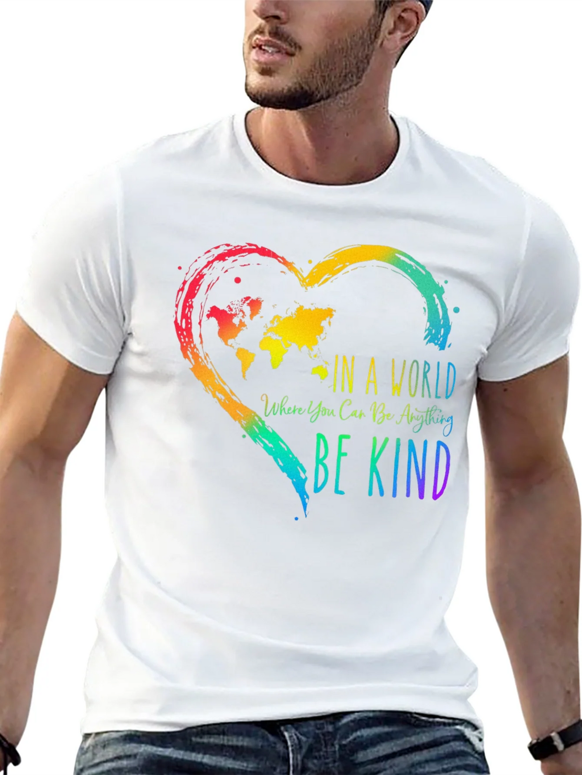 Be Kind World Map Heart T-Shirt - Kindness Matters product image 12