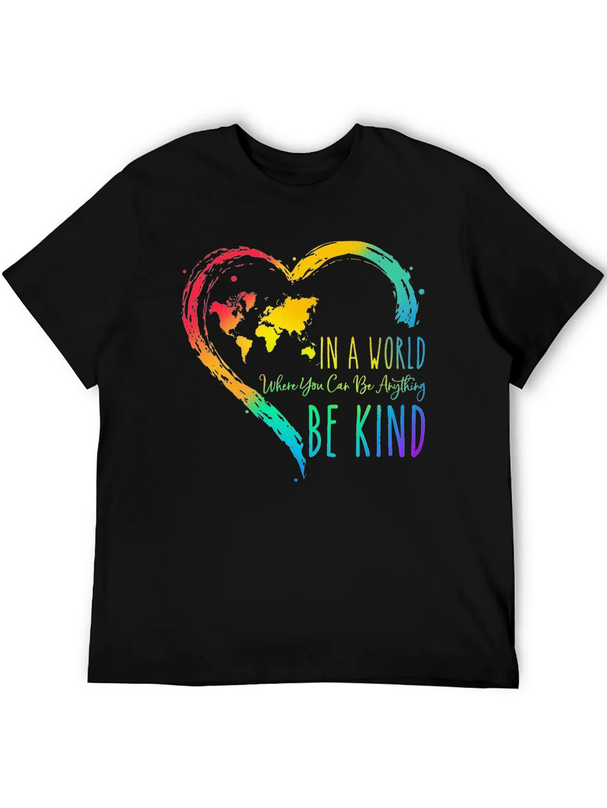 Be Kind World Map Heart T-Shirt - Kindness Matters product image 5