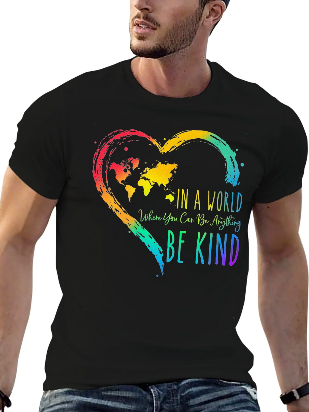Be Kind World Map Heart T-Shirt - Kindness Matters product image 6