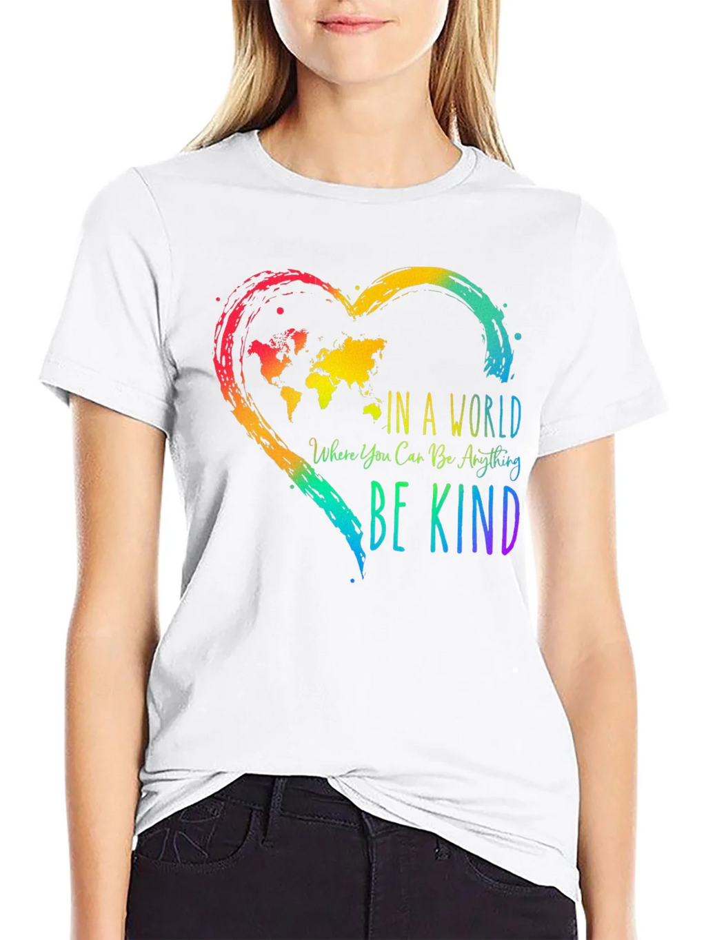 Be Kind World Map Heart T-Shirt - Kindness Matters product image 8