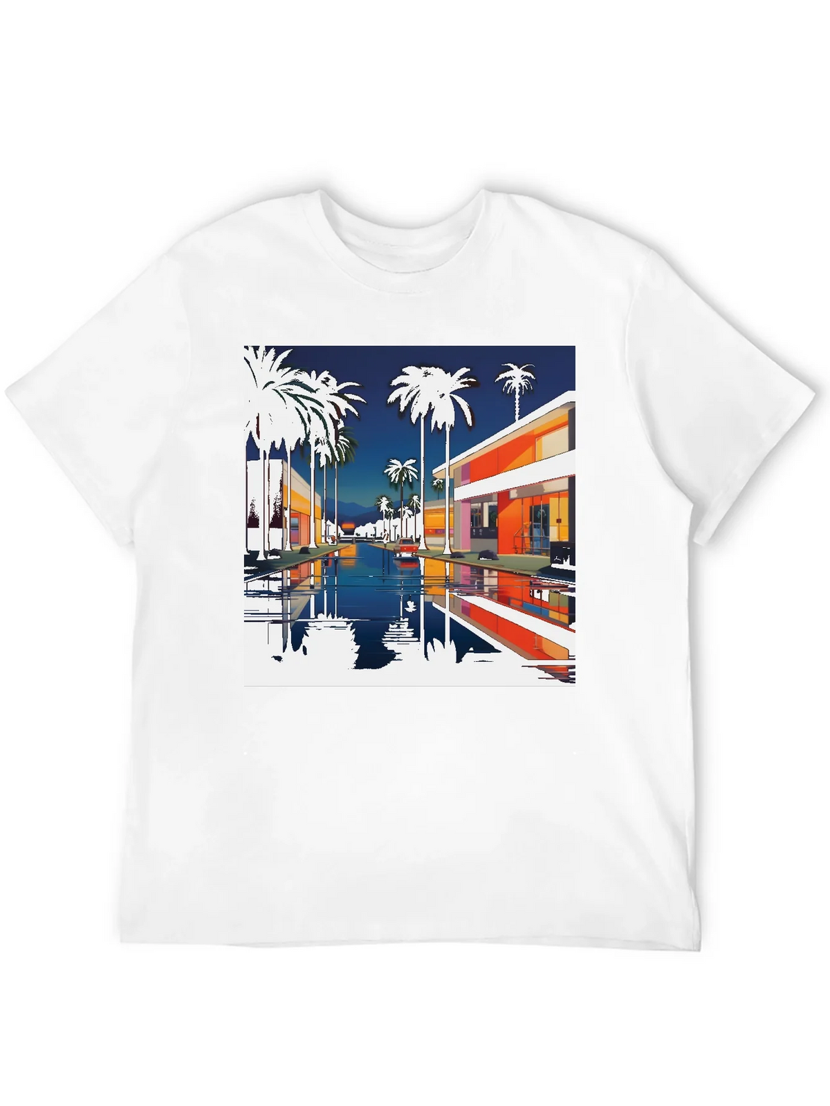Retro Palm Springs Graphic Tee - Black Cotton T-Shirt product image 11