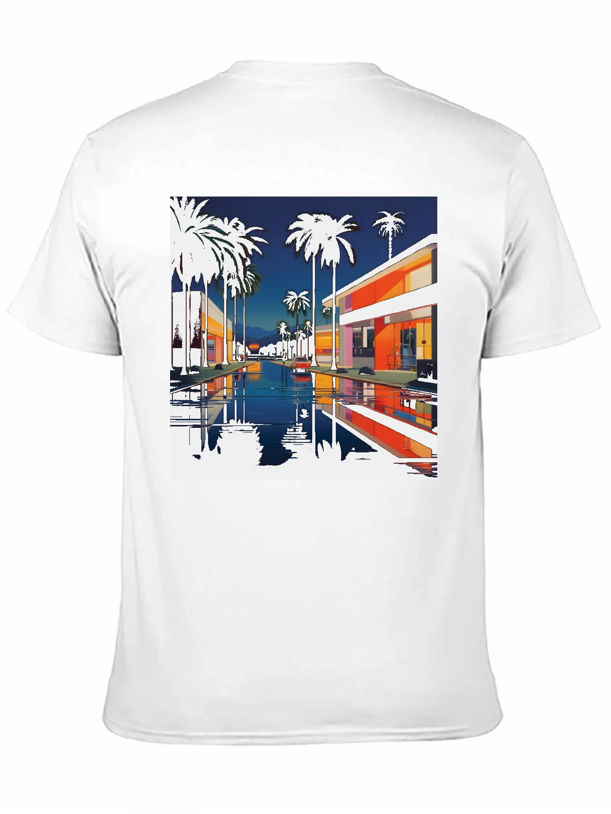 Retro Palm Springs Graphic Tee - Black Cotton T-Shirt product image 10