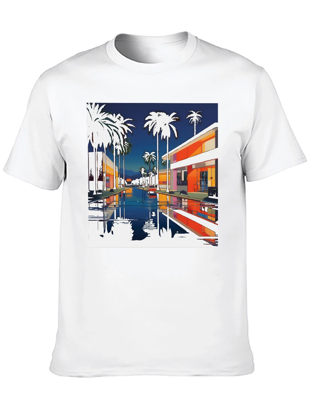 Retro Palm Springs Graphic Tee - Black Cotton T-Shirt product image 9