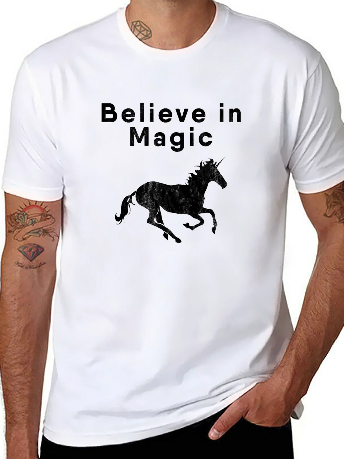 Believe in Magic Unicorn Graphic Tee - Black product image 7