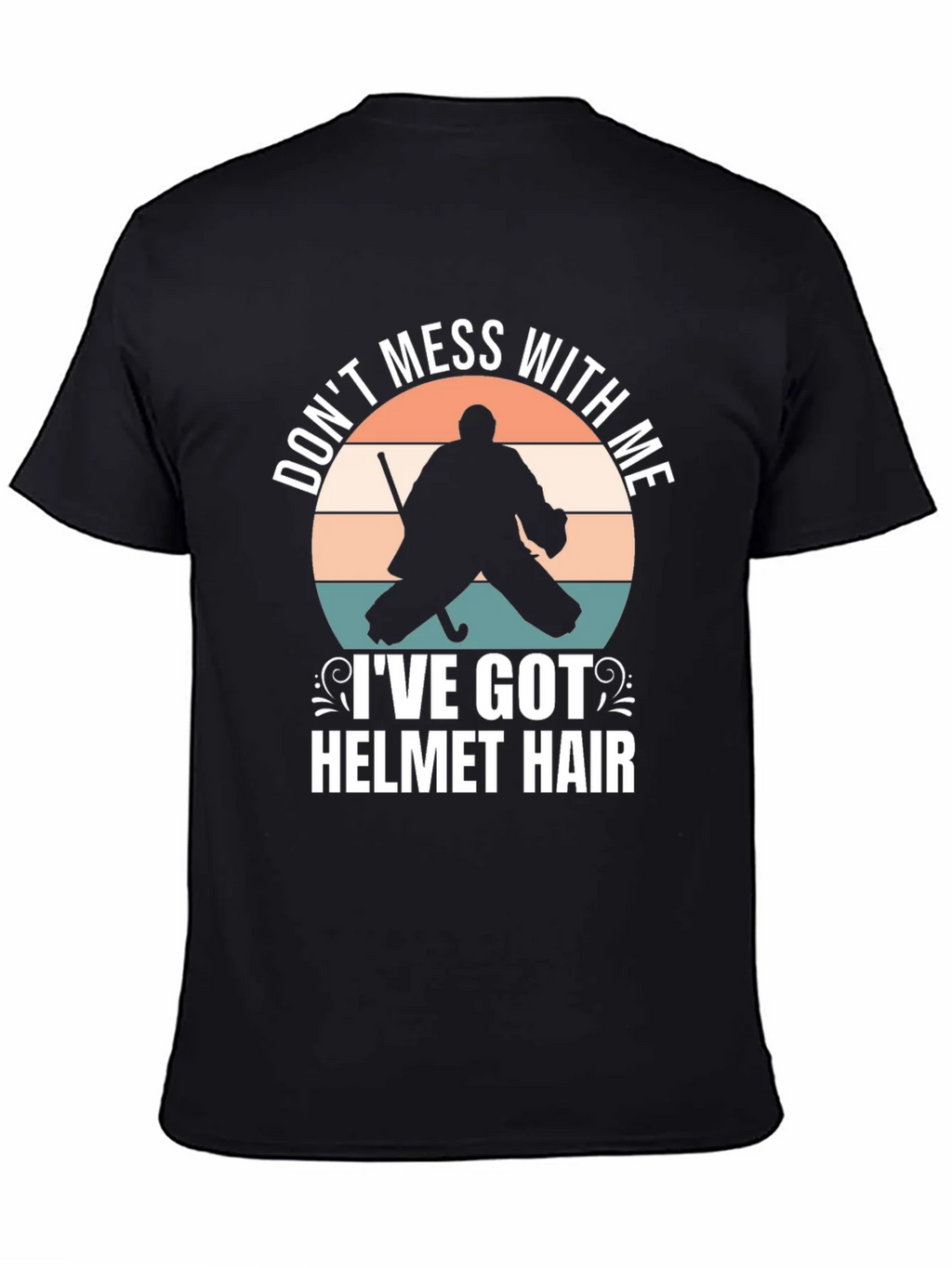 Hockey Goalie Helmet Hair T-Shirt product image 4