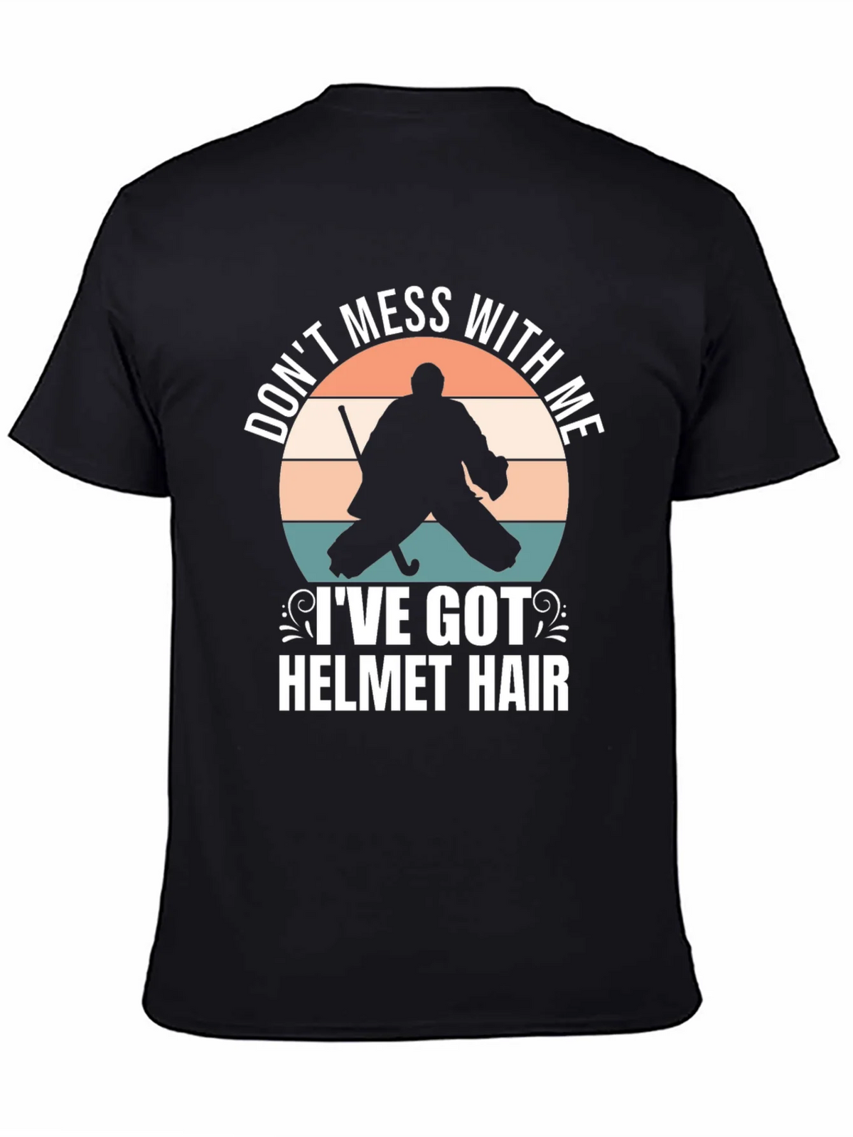Hockey Goalie Helmet Hair T-Shirt product image 4
