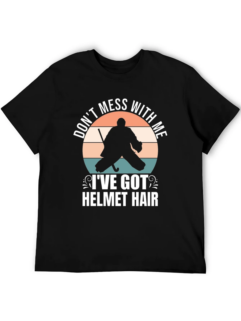 Hockey Goalie Helmet Hair T-Shirt product image 5
