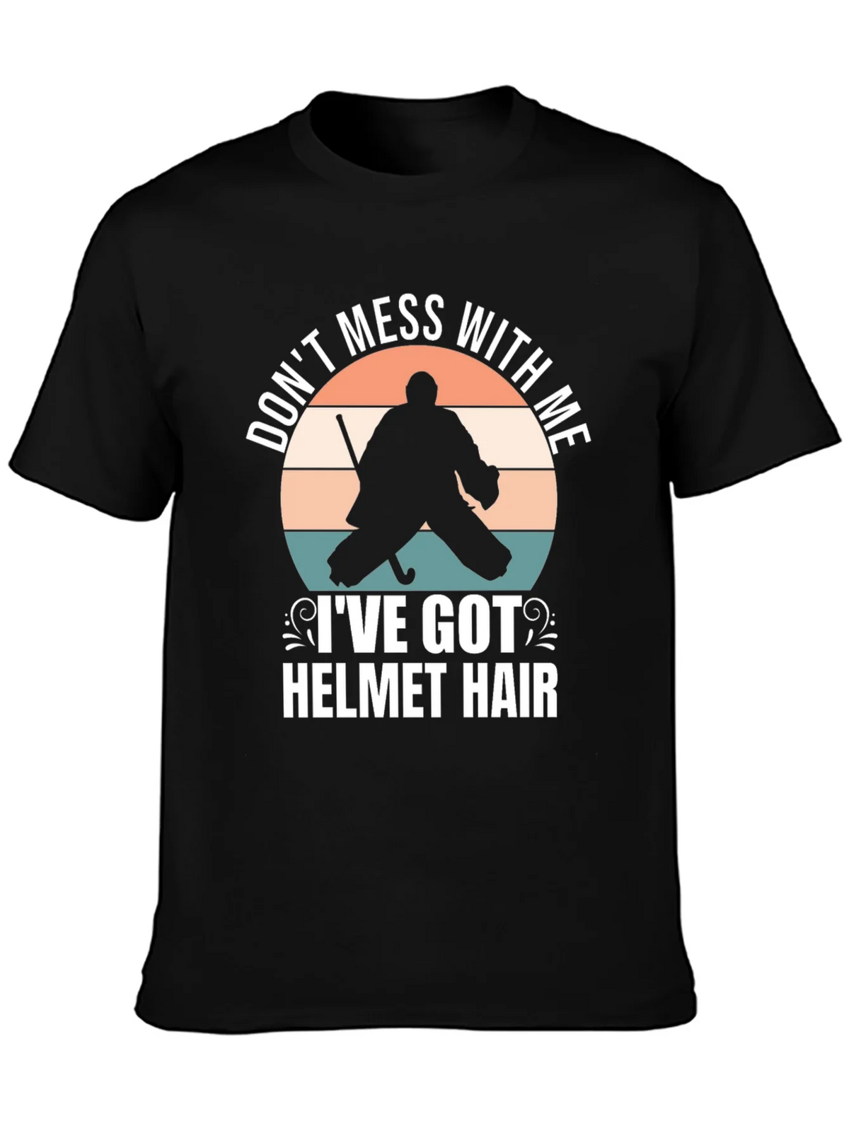 Hockey Goalie Helmet Hair T-Shirt product image 3