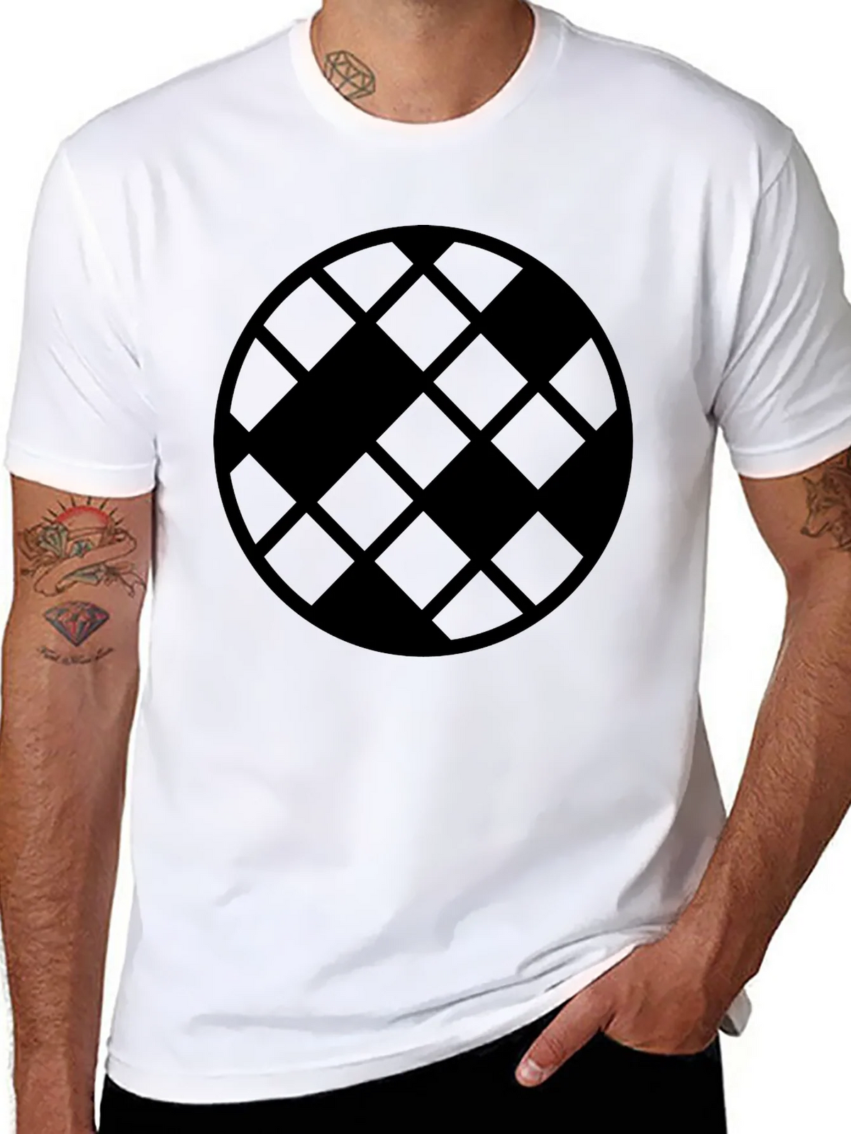 Geometric Patterned Black T-Shirt product image 7