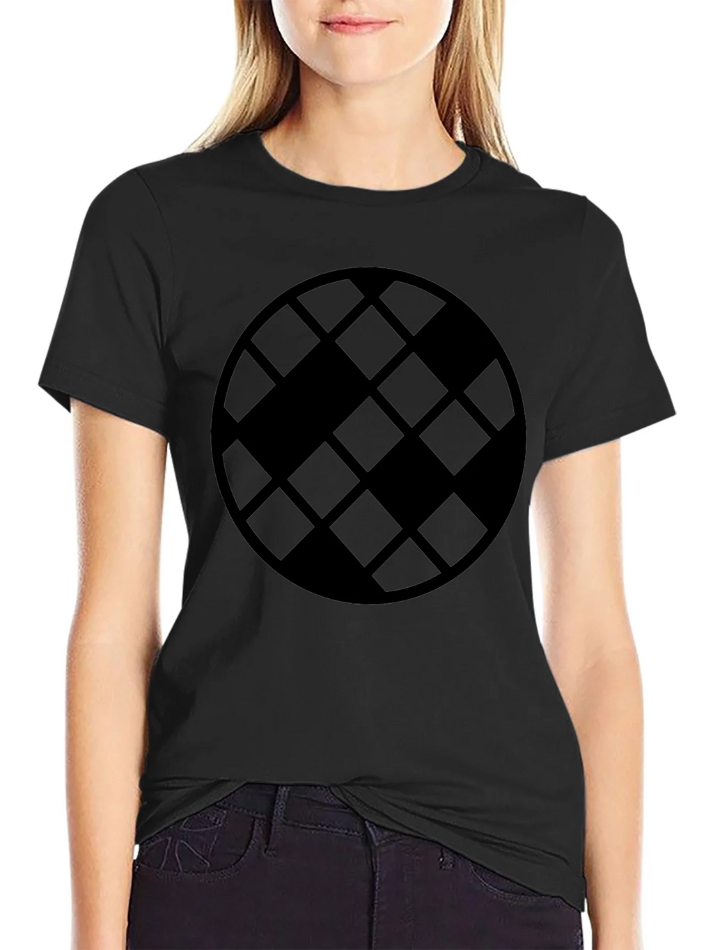 Geometric Patterned Black T-Shirt product image 2