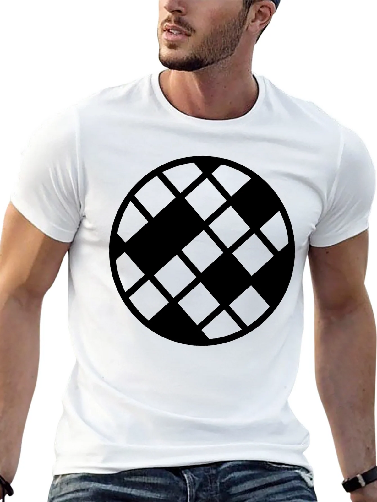 Geometric Patterned Black T-Shirt product image 12