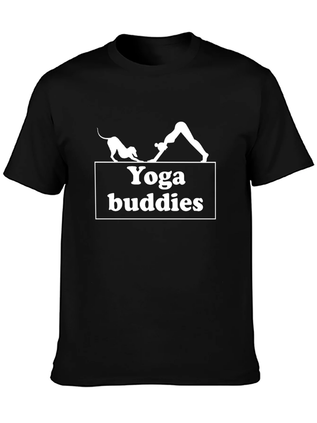 Yoga Buddies Graphic Tee - Black Cotton T-Shirt product image 3