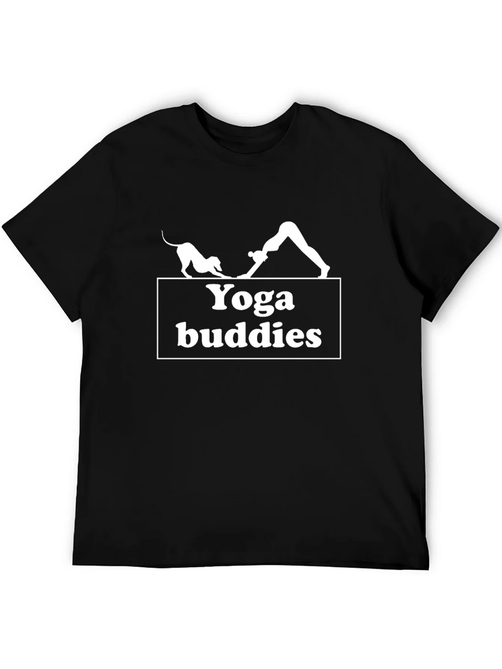 Yoga Buddies Graphic Tee - Black Cotton T-Shirt product image 5