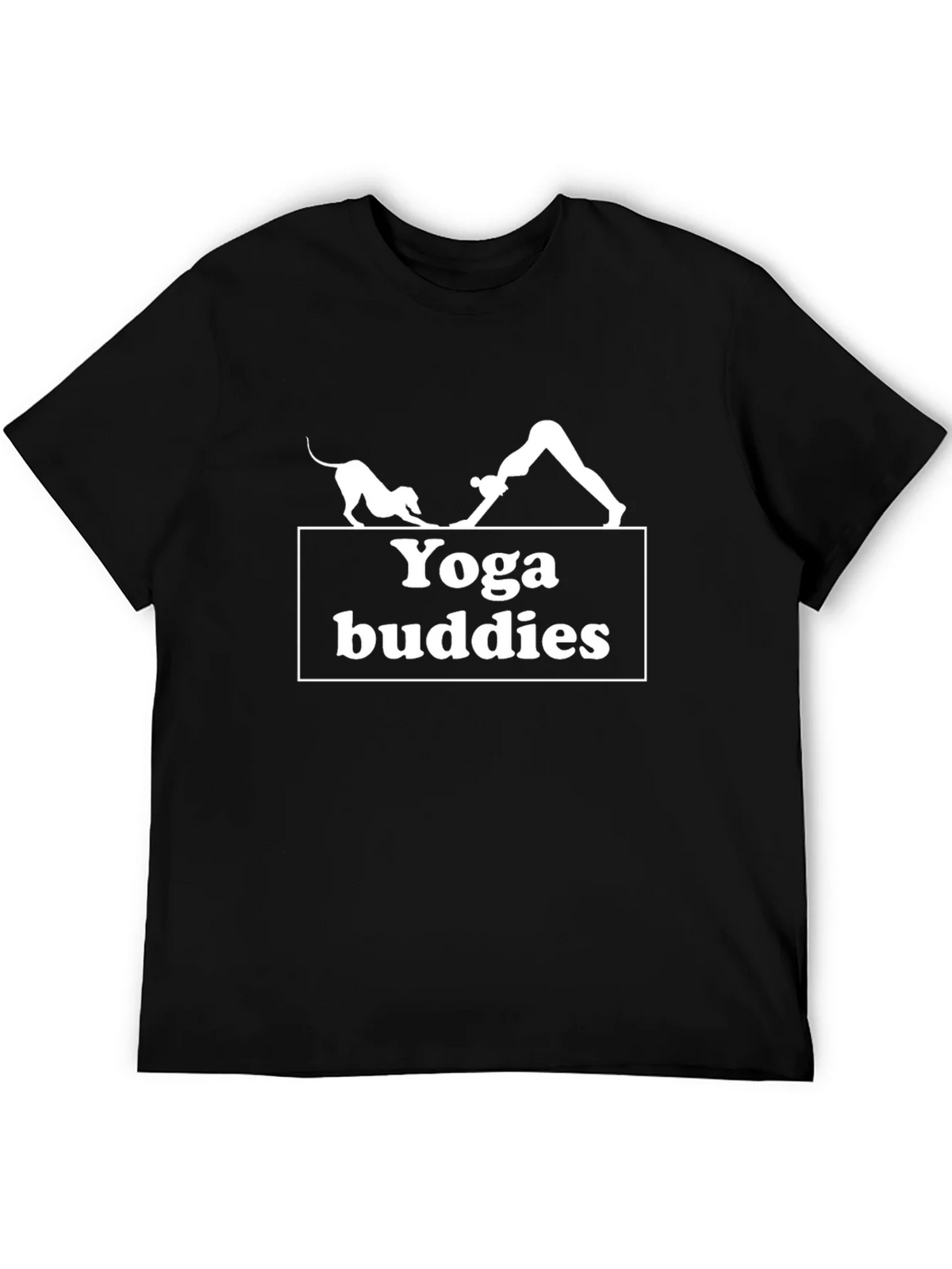 Yoga Buddies Graphic Tee - Black Cotton T-Shirt product image 5