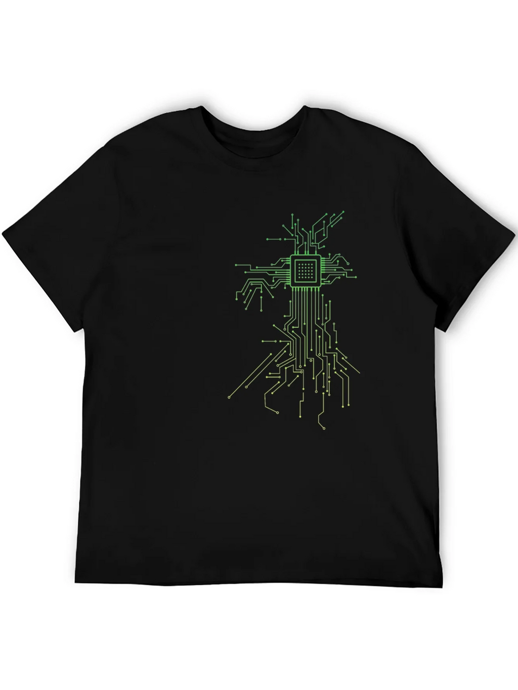 Tech Tree Black T-Shirt - Modern Circuit Board Design product image 5