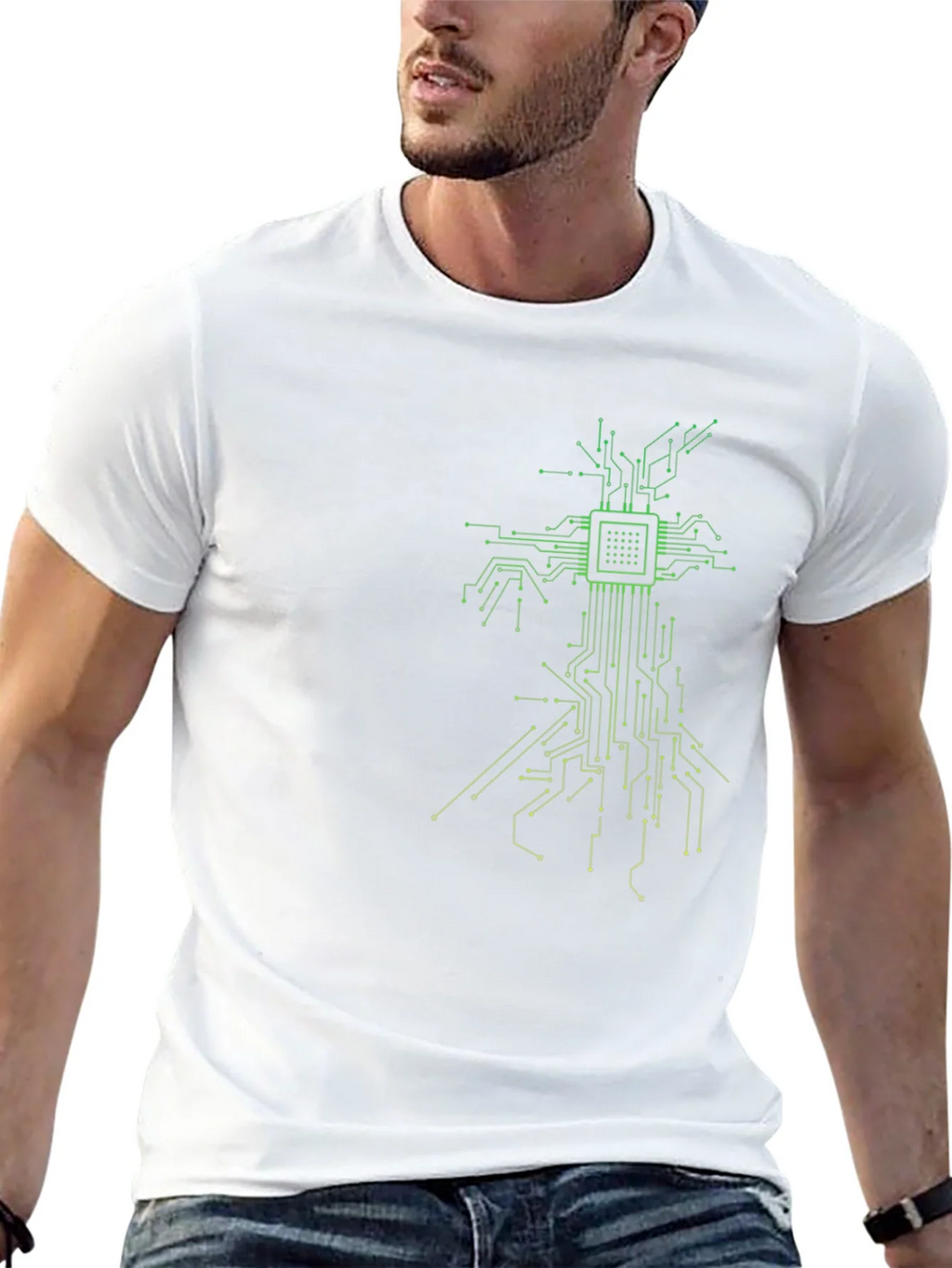 Tech Tree Black T-Shirt - Modern Circuit Board Design product image 12