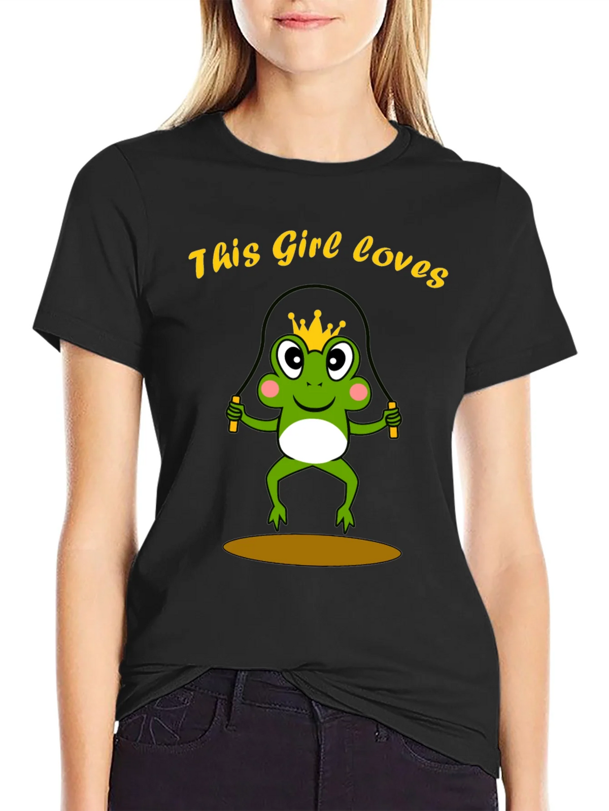Girl Loves Frog Jumping Rope T-Shirt product image 2