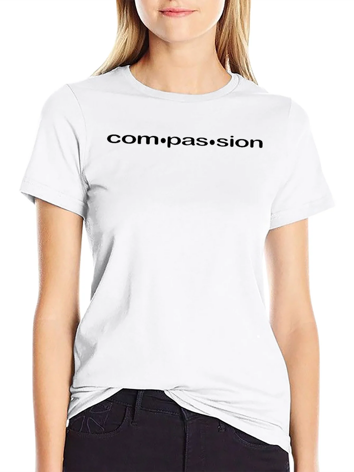 Compassion Black Crew Neck T-Shirt product image 8