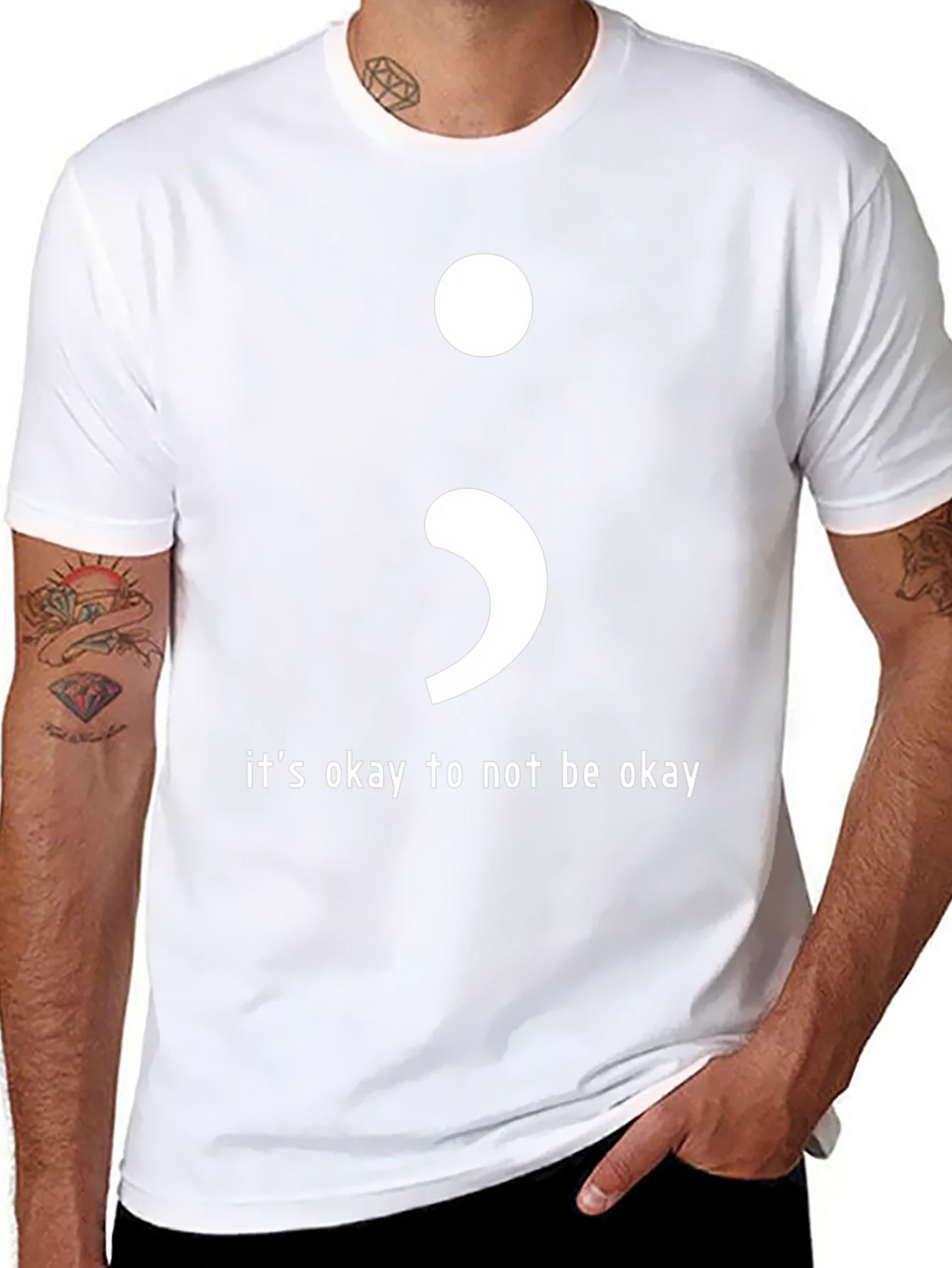 Its Okay To Not Be Semicolon T-Shirt product image 7