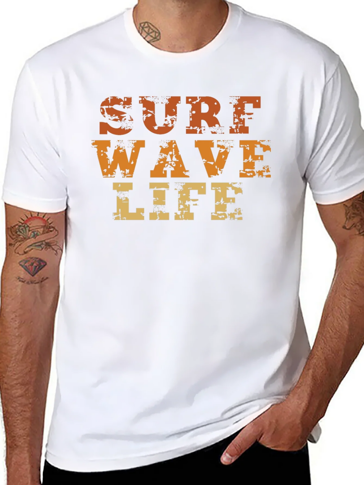 Surf Wave Life Graphic Print Black T-Shirt product image 7