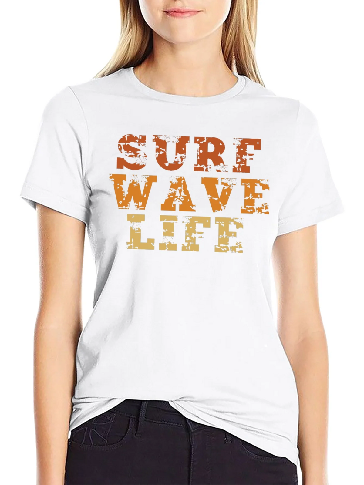 Surf Wave Life Graphic Print Black T-Shirt product image 8