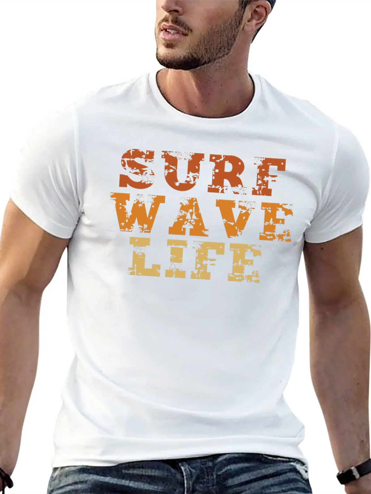 Surf Wave Life Graphic Print Black T-Shirt product image 12