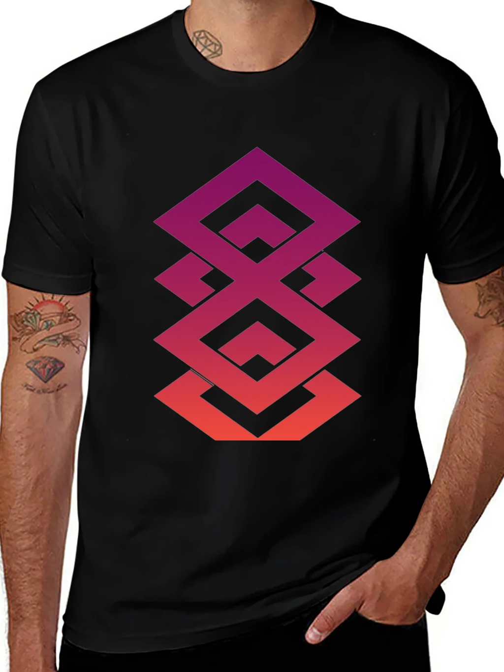 Geometric Gradient Tee - Modern Streetwear product image 1