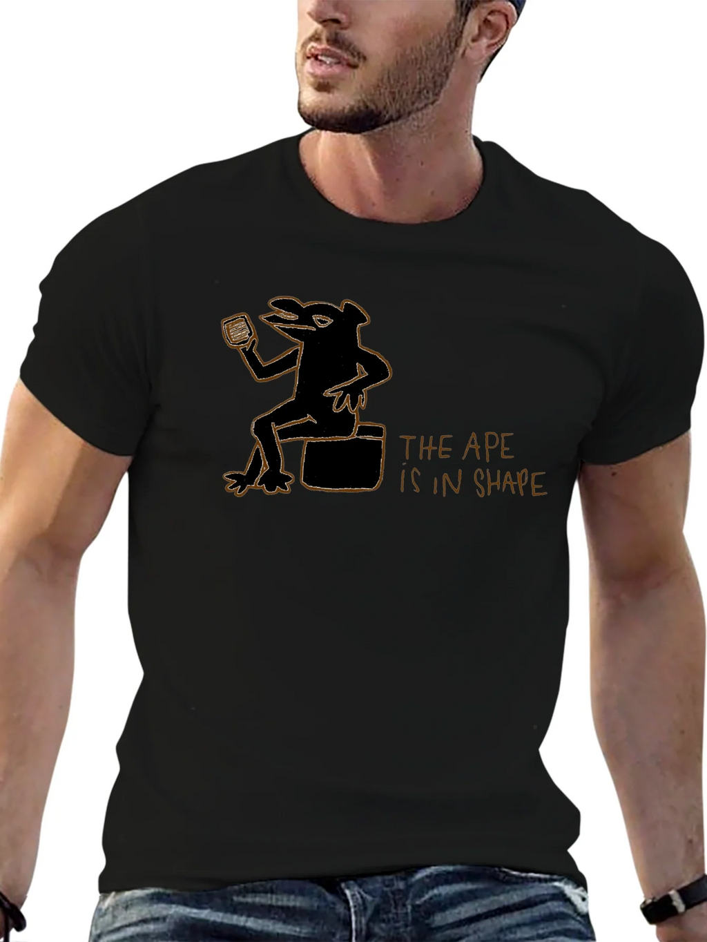 Ape in Shape Graphic Black T-Shirt product image 6