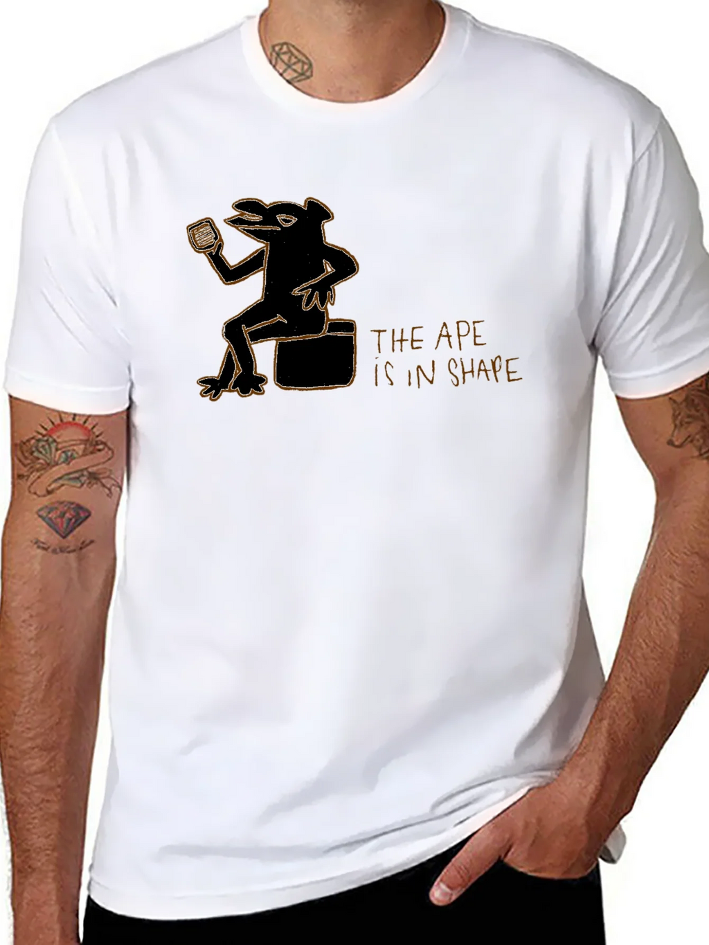 Ape in Shape Graphic Black T-Shirt product image 7