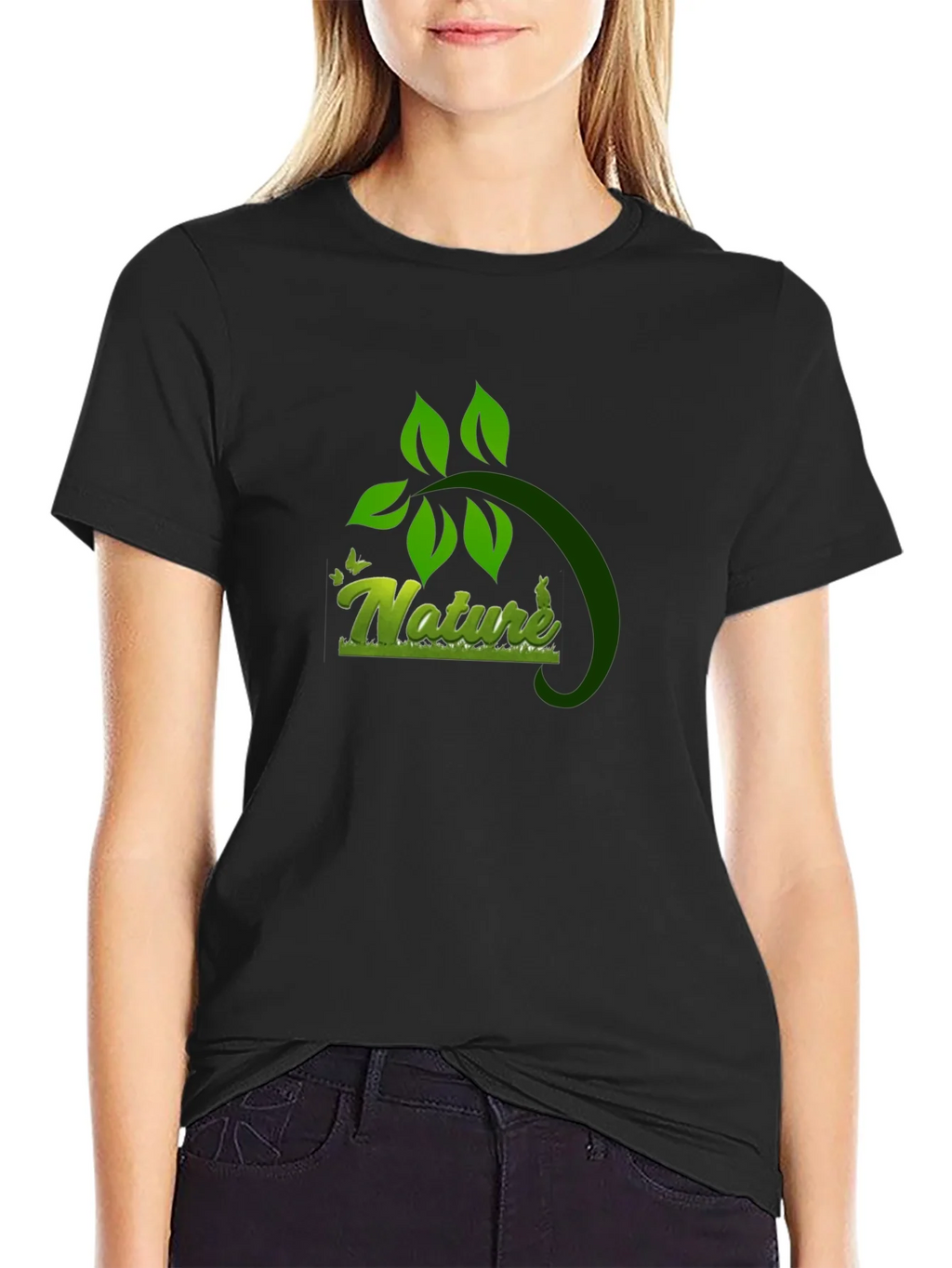 Nature Graphic Black T-Shirt - Eco Friendly Design product image 2