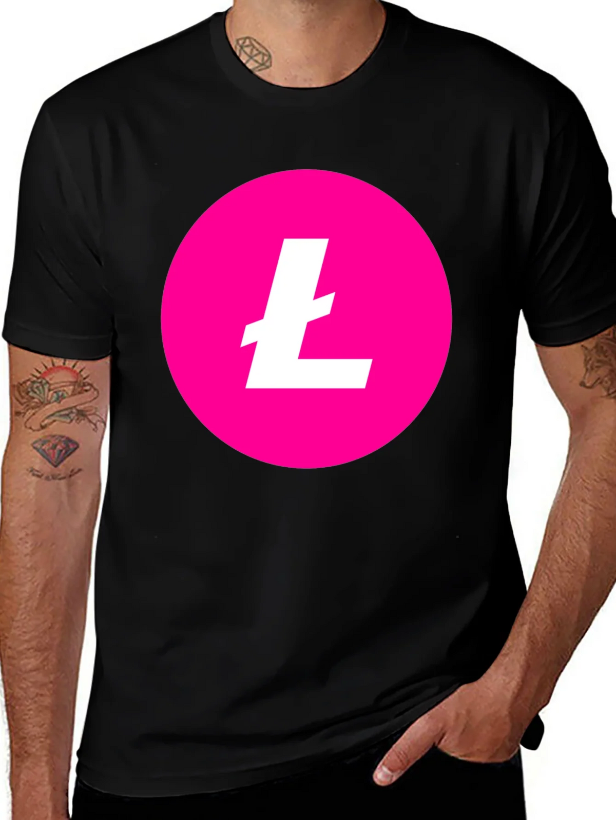 Litecoin Crypto T-Shirt - Pink & Black product image 1