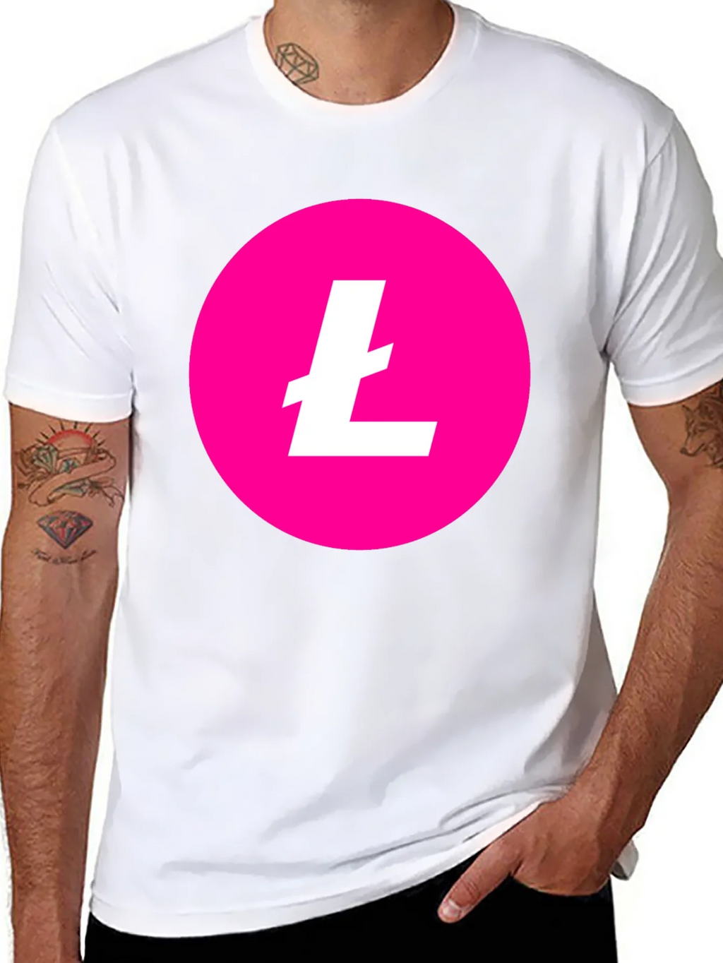 Litecoin Crypto T-Shirt - Pink & Black product image 7