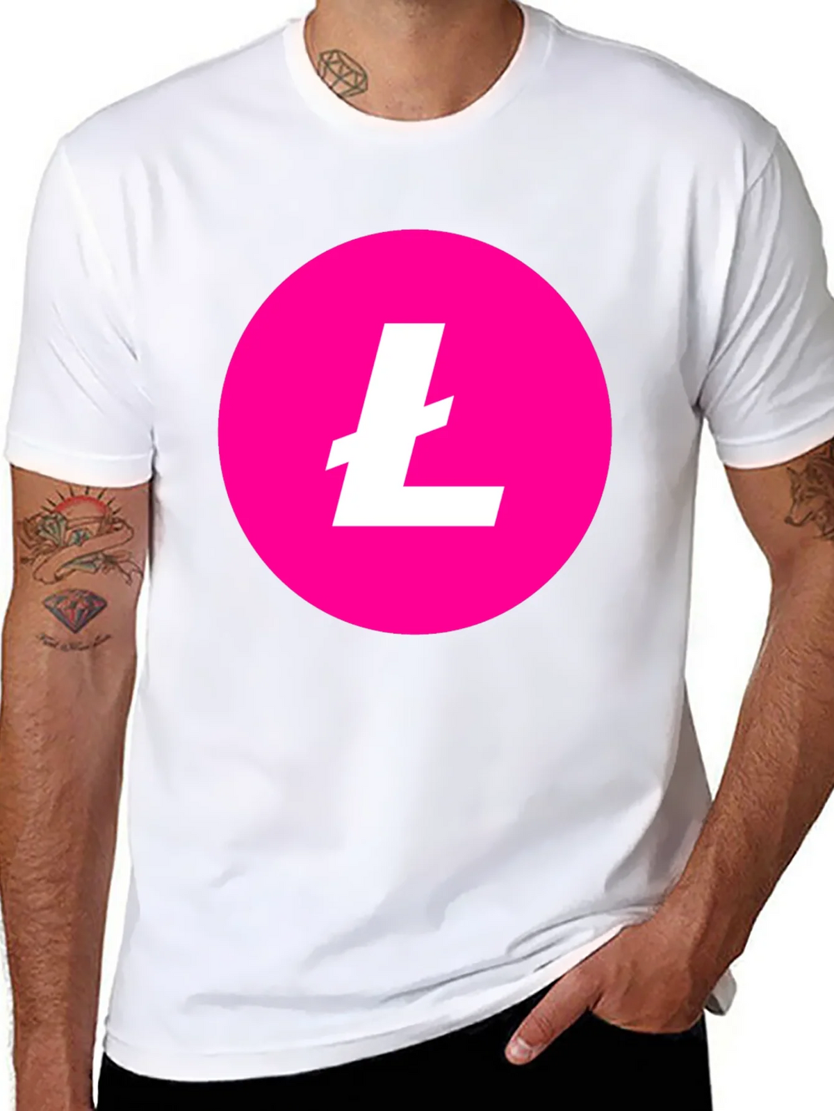 Litecoin Crypto T-Shirt - Pink & Black product image 7